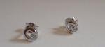 925 STERLING SILVER OPEN CIRCLE  STUD EARRINGS W/ .25 CT LAB CREATED DIAMONDS