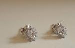 OVAL BURST STUD EARRINGS W/ 1.30 CT LAB SIMULATED DIAMONDS 925 STERLING SILVER 