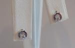 925 STERLING SILVER OPEN CIRCLE  STUD EARRINGS W/ .25 CT LAB CREATED DIAMONDS