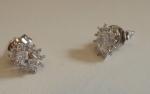 OVAL BURST STUD EARRINGS W/ 1.30 CT LAB SIMULATED DIAMONDS 925 STERLING SILVER 