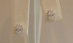 OVAL BURST STUD EARRINGS W/ 1.30 CT LAB SIMULATED DIAMONDS 925 STERLING SILVER 