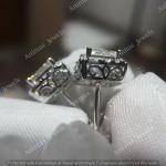 2.00CT Princess Cut Lab Created Diamond Stud Earrings Real 925 Sterling Silver