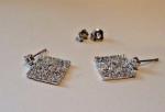 SQUARE DANGLING EARRINGS 2 CT BAGUETTE LAB CREATED DIAMONDS 925 STERLING SILVER 