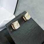 Ascher Cut Created Diamond Silver Stud Earrings