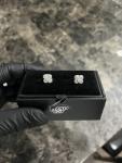 Luxury 925 Sterling Silver Moissanite Earrings Clove Baguette Cut Iced
