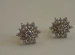 925 STERLING SILVER STUD EARRING STAR DESIGN 1 ct LAB CREATED DIAMONDS 10 X 10MM