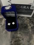 Luxury 925 Sterling Silver Moissanite Earrings Clove Baguette Cut Iced