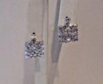 SQUARE DANGLING EARRINGS 2 CT BAGUETTE LAB CREATED DIAMONDS 925 STERLING SILVER 