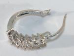 Sterling Silver Hoop Earrings with Diamond Accents