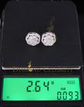 0.40ct Diamond 925 Sterling Silver White Floral Earrings For Men's / Women's