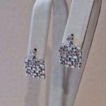 SQUARE DANGLING EARRINGS 2 CT BAGUETTE LAB CREATED DIAMONDS 925 STERLING SILVER 
