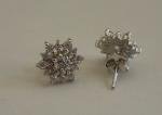 925 STERLING SILVER STUD EARRING STAR DESIGN 1 ct LAB CREATED DIAMONDS 10 X 10MM