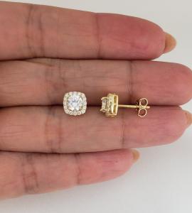 Men Women 925 Sterling Silver Simulated Diamond Stud Earrings