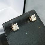 Ascher Cut Created Diamond Silver Stud Earrings