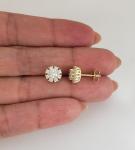 Men Women 925 Sterling Silver Simulated Diamond Round Stud Earrings