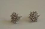 925 STERLING SILVER STUD EARRING STAR DESIGN 1 ct LAB CREATED DIAMONDS 10 X 10MM