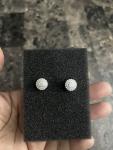 925 Sterling Silver Moissanite Round Baguette Earrings