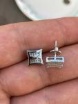 Sterling Silver Hip Hop Square Kite Earrings