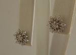 925 STERLING SILVER STUD EARRING STAR DESIGN 1 ct LAB CREATED DIAMONDS 10 X 10MM