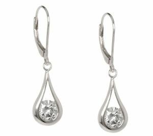 2.00 Ct Teardrop Earrings Round Simulated Diamond Solid 925 Sterling Silver