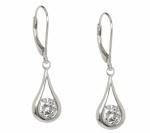 2.00 Ct Teardrop Earrings Round Simulated Diamond Solid 925 Sterling Silver