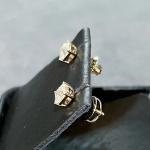 Ascher Cut Created Diamond Silver Stud Earrings