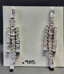 Sterling Silver Dangle Studs with Diamond CZ