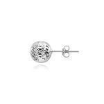 Sterling Silver Polished 8mm Diamond-Cut Ball Bead Stud Earrings