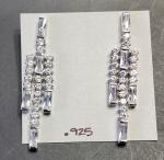 Sterling Silver Dangle Studs with Diamond CZ