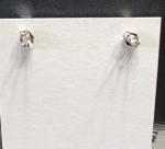 Sterling Silver Dangle Studs with Diamond CZ