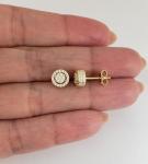 Men Women 925 Sterling Silver Simulated Diamond Round Stud Earrings