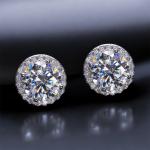 Vvs Moissanite Earrings 925 Sterling Silver GRA Certified Men Women Halo  Studs
