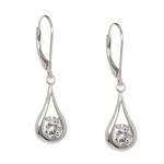 2.00 Ct Teardrop Earrings Round Simulated Diamond Solid 925 Sterling Silver
