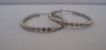 LADIES HOOP EARRINGS 925 STERLING SILVER 2.50 CT LAB SIMULATED DIAMONDS 36mm  