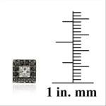 925 Silver .13ct Black Diamond Square Stud Earrings