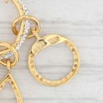 New Diamond Hoop Charm Earrings Sterling Silver Pierced Heart Teardrop Small