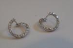 LADIES MEDERN EARRINGS 925 STERLING SILVER .75 CT SIMULATED DIAMONDS SZ 14X9MM