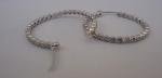 LADIES HOOP EARRINGS 925 STERLING SILVER 2.50 CT LAB SIMULATED DIAMONDS 36mm  