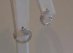 LADIES MEDERN EARRINGS 925 STERLING SILVER .75 CT SIMULATED DIAMONDS SZ 14X9MM