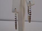LADIES HOOP EARRINGS 925 STERLING SILVER 2.50 CT LAB SIMULATED DIAMONDS 36mm  