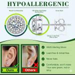 Vvs Moissanite Earrings 925 Sterling Silver GRA Certified Men Women Halo  Studs