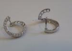 LADIES MEDERN EARRINGS 925 STERLING SILVER .75 CT SIMULATED DIAMONDS SZ 14X9MM