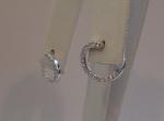LADIES MEDERN EARRINGS 925 STERLING SILVER .75 CT SIMULATED DIAMONDS SZ 14X9MM