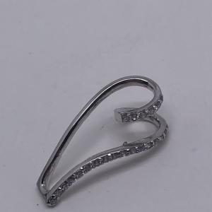 Sterling Silver Diamond Swirl Pendant 1 Inch 2 grams