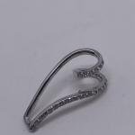 Sterling Silver Diamond Swirl Pendant 1 Inch 2 grams