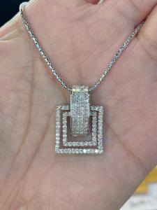 2 Ct Round Cut Lab Created Diamond Charm Pendant With Chain 925 Sterling Silver