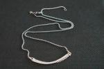 DAVlD/YurmanStering/Silver/Crossover/Bar Pendant Necklace with Diamonds 16-17"