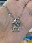 2 Ct Round Cut Lab Created Diamond Charm Pendant With Chain 925 Sterling Silver