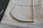 DAVlD/YurmanStering/Silver/Crossover/Bar Pendant Necklace with Diamonds 16-17"