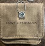David Yurman Sterling Silver Aquamarine Chatelaine Diamond Pendant Necklace